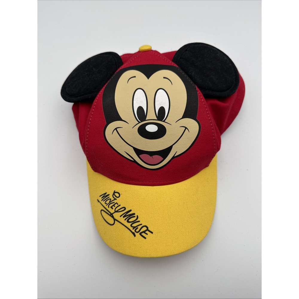 Mickey Mouse Cap Hat W/Ears Disney Parks Original Youth Adj Snapback 100% Cotton